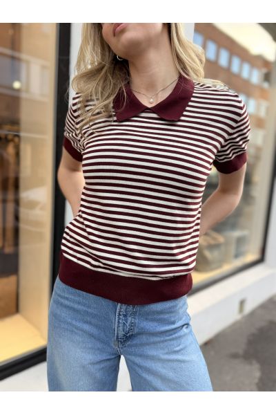 STRIPED POLO SWEATER 
