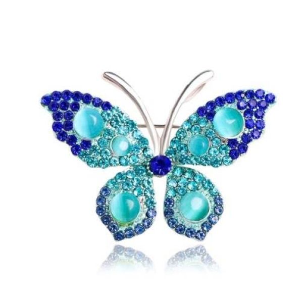 Bl&aring; sommerfugl - Brosje/n&aring;l