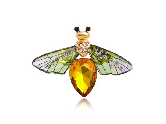 Krystall bie - Brosje/n&aring;l