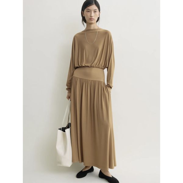 Boatneck Jersey Dress Nutmeg