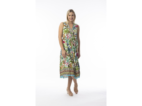 ORIENTIQUE Ovahe Dress Midi V Sleeveless 30163