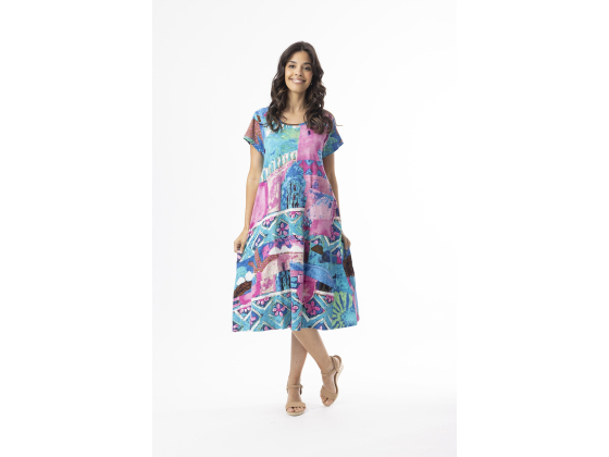 ORIENTIQUE Printet CITTON Dress 20152