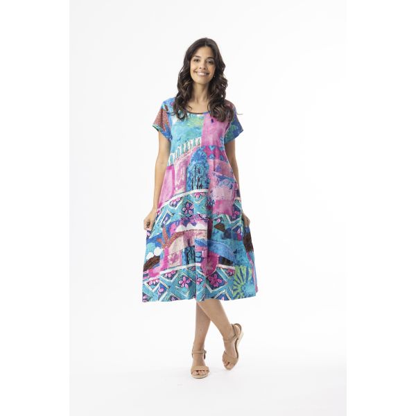 ORIENTIQUE Printet CITTON Dress 20152