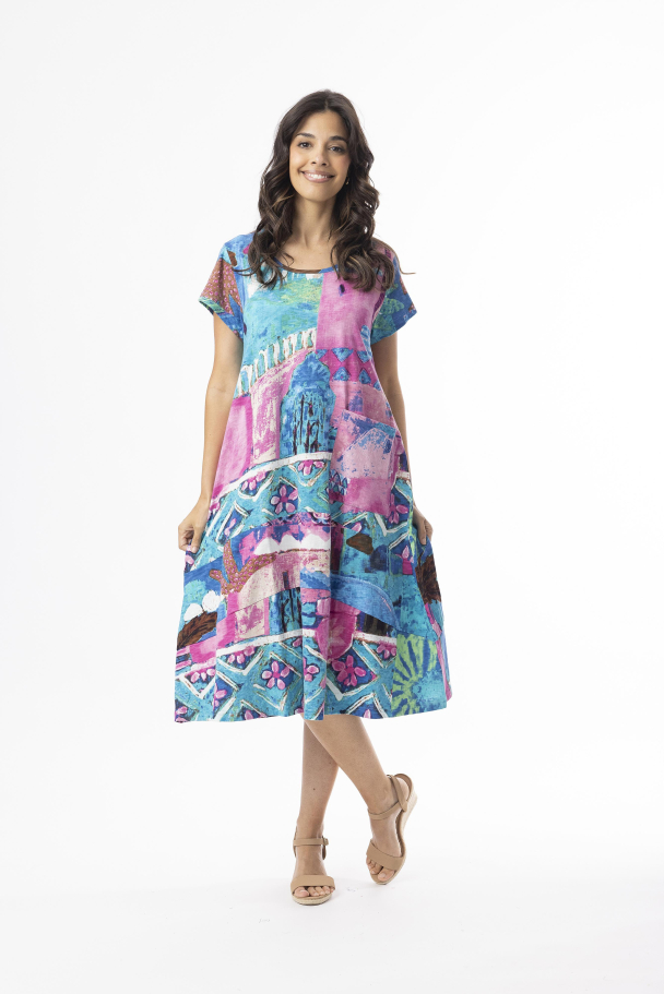 ORIENTIQUE Printet CITTON Dress 20152 - Image 1