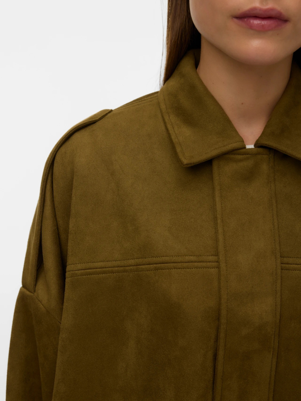 Hazel Faux Suede Bomber Jacket  - Image 2