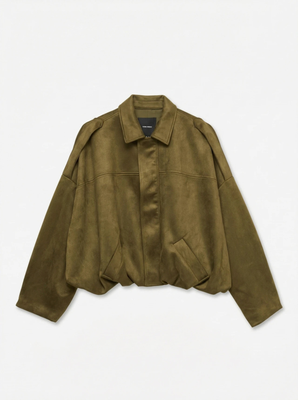 Hazel Faux Suede Bomber Jacket  - Image 3