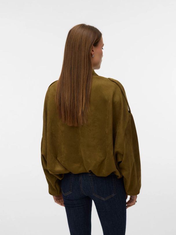 Hazel Faux Suede Bomber Jacket  - Image 4