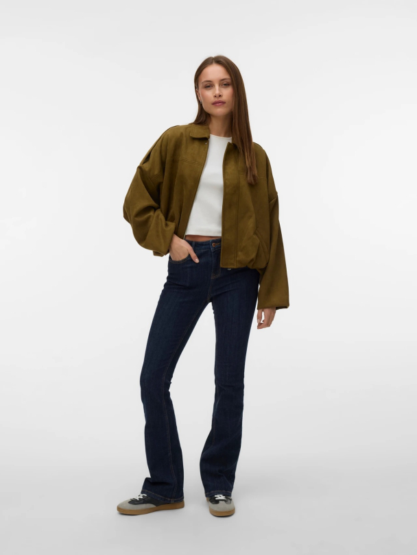 Hazel Faux Suede Bomber Jacket  - Image 5