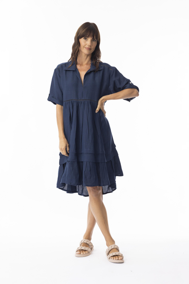 ORIENTIQUE Linen Solid Dress 71582 - Image 1