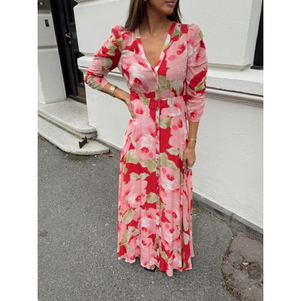 Dotted Georgette Button-Down Dress - Romance 