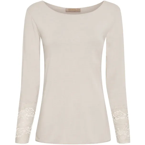 Langermet topp, beige