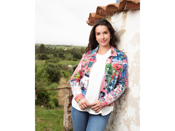 ORIENTIQUE Printed COTTON Jacket Scooter 23101S