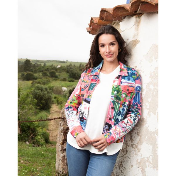 ORIENTIQUE Printed COTTON Jacket Scooter 23101S