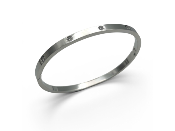 Daphne armring i st&aring;l, 4mm