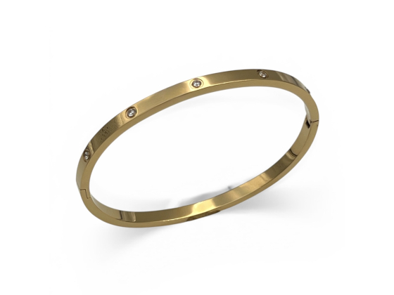 Daphne armring i forgylt st&aring;l, 4mm