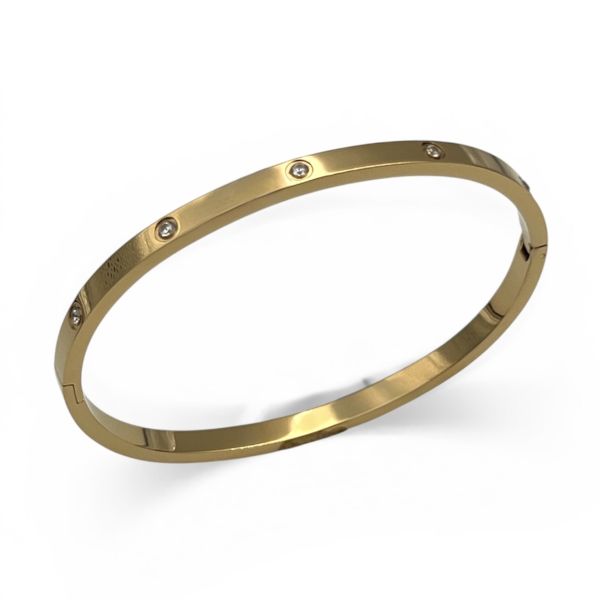 Daphne armring i forgylt st&aring;l, 4mm