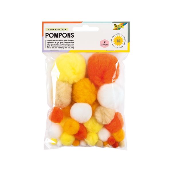 Folia Pomponger 30stk – Tone Mix – Gul