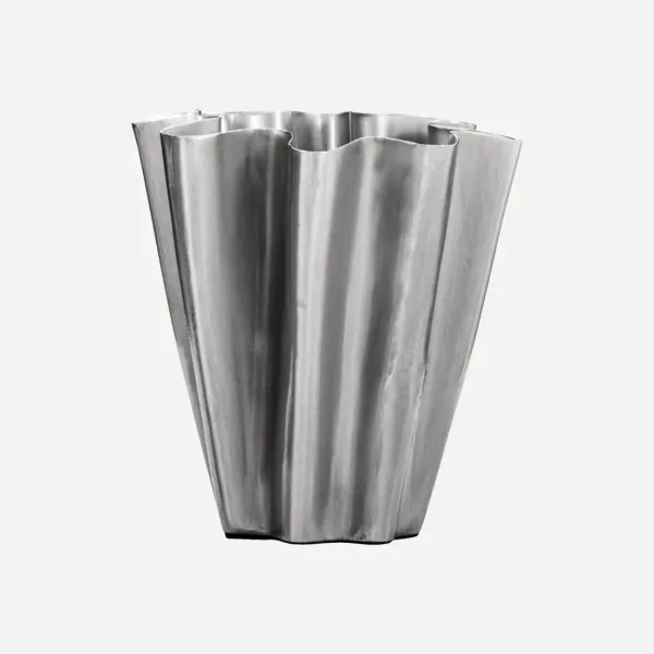 HD, 8C, Vase, HDFlood, brushed Silver finish 