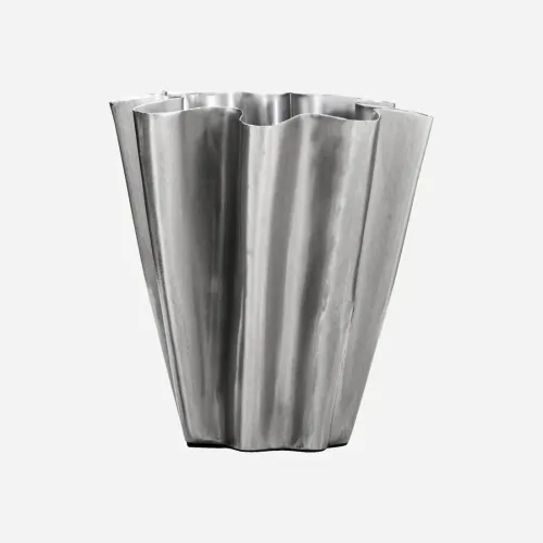 HD, 8C, Vase, HDFlood, brushed Silver finish 