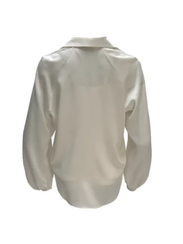 Amuse Hilde silkebluse, offwhite - Image 2