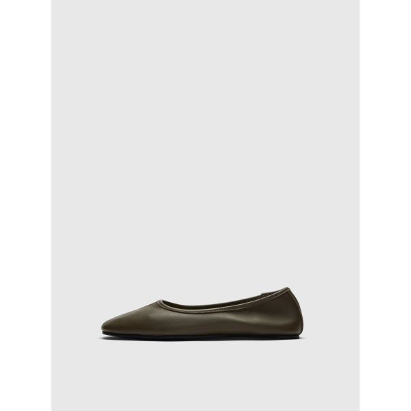 Welia Leather Ballerina - Chocolate Chip 