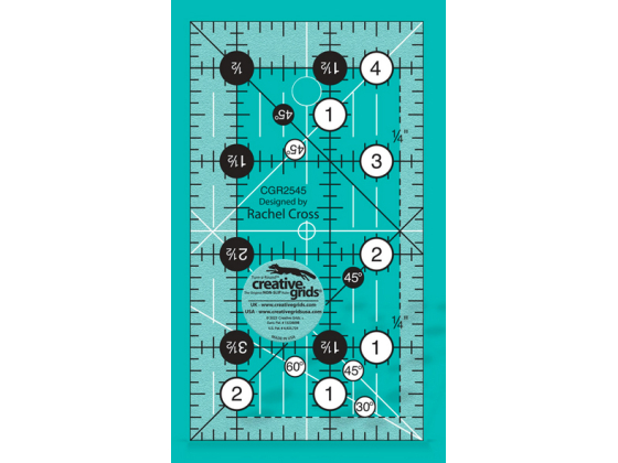  CGR2545  Creative Grids Non-Slip Non slip 2&frac12;'' x 4&frac12;'' Ruler