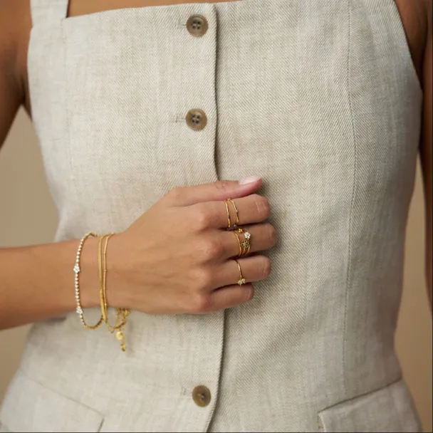 Flower Stationed Tennis Bracelet - Image 2