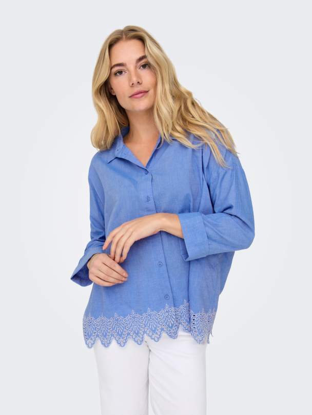 ONLGRACES TULUM LS EMB SHIRT NOOS WVN - Image 5