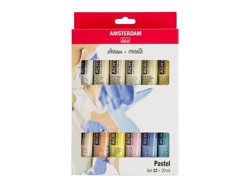 Amsterdam Standard Akryl 20ml – Sett 12 Pastellfarger