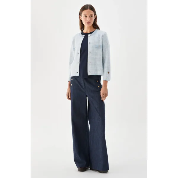 Elle Short Jacket Pepita Ice Blue fra Busnel  BS6111 26202