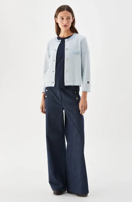 Elle Short Jacket Pepita Ice Blue fra Busnel  BS6111 26202