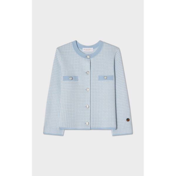 Elle Short Jacket Pepita Ice Blue fra Busnel  BS6111 26202