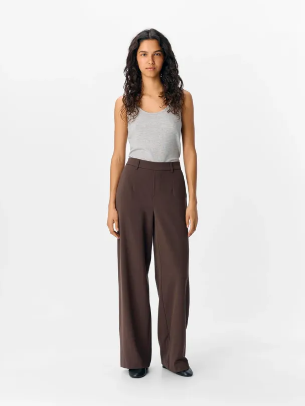 OBJLisa wide pant, brun - Image 1