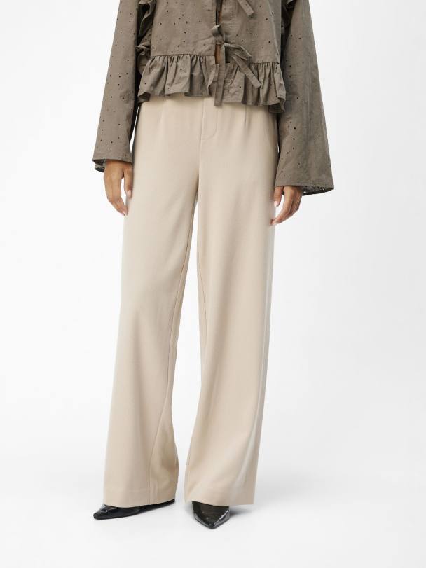 OBJLisa wide pant, beige - Image 3