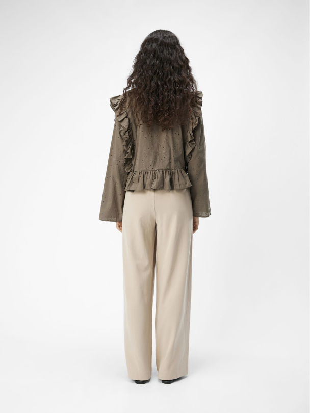 OBJLisa wide pant, beige - Image 4