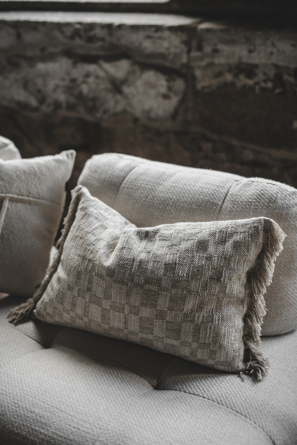 Check Jaquard 40x60Putetrekk Beige - Image 3