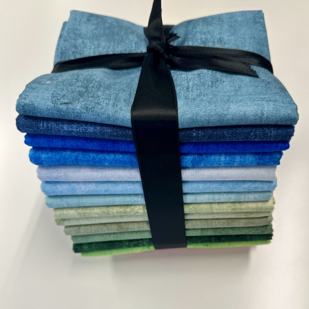 Dry Brush  stoffpakke Blå- grønn