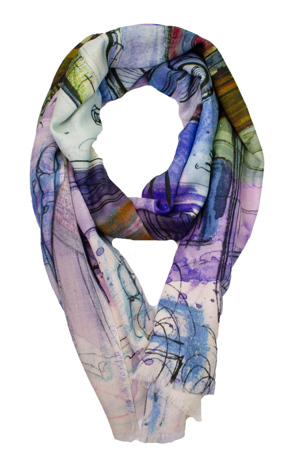 BOHÉME Skjerf Blue Houses  Z10350 - Image 2