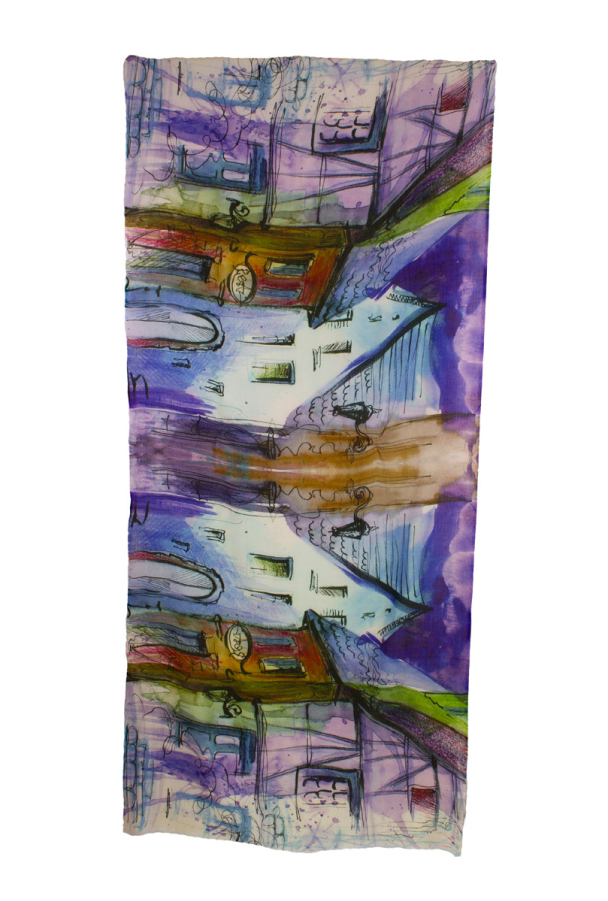 BOHÉME Skjerf Blue Houses  Z10350 - Image 3