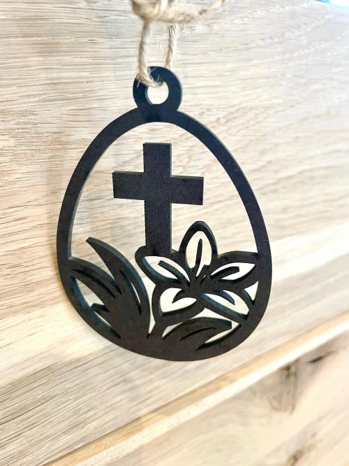 Påskepynt oppheng kors og rose