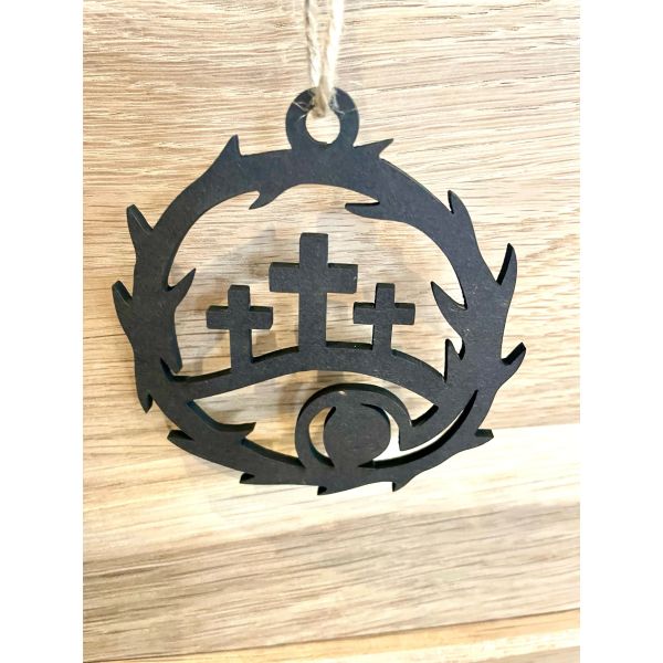 Påskepynt oppheng tre kors og krans