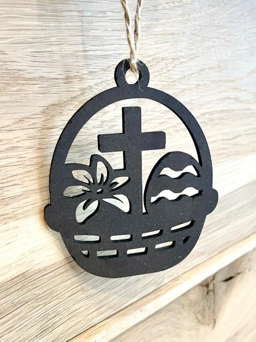 Påskepynt oppheng kors og blomst