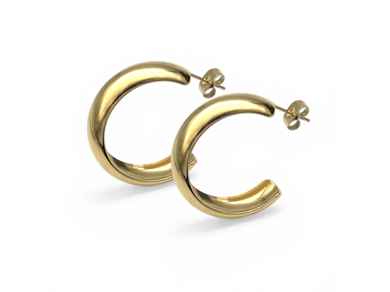 Raya &oslash;reringer i forgylt st&aring;l, 9mm