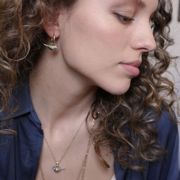 Øreringer Blue Tit - Image 2