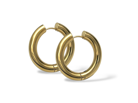 Raya &oslash;reringer i forgylt st&aring;l, 5mm