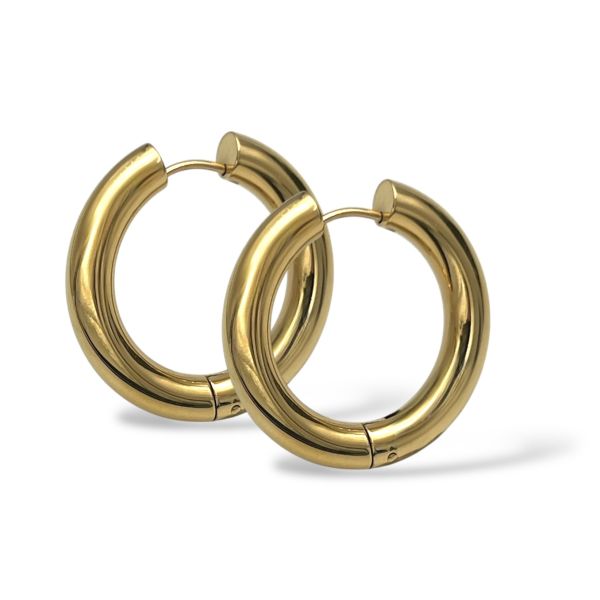 Raya &oslash;reringer i forgylt st&aring;l, 5mm