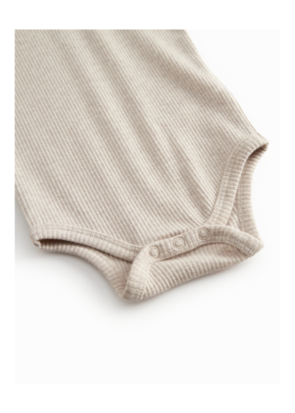 Body Plain Modal LS - Light Beige Melange - Image 3