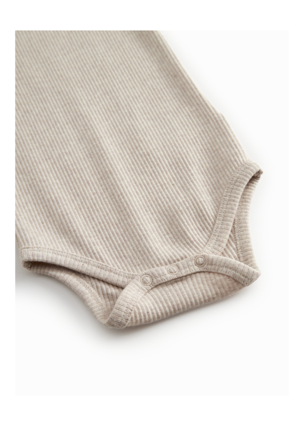 Body Plain Modal SS - Light Beige Melange - Image 3