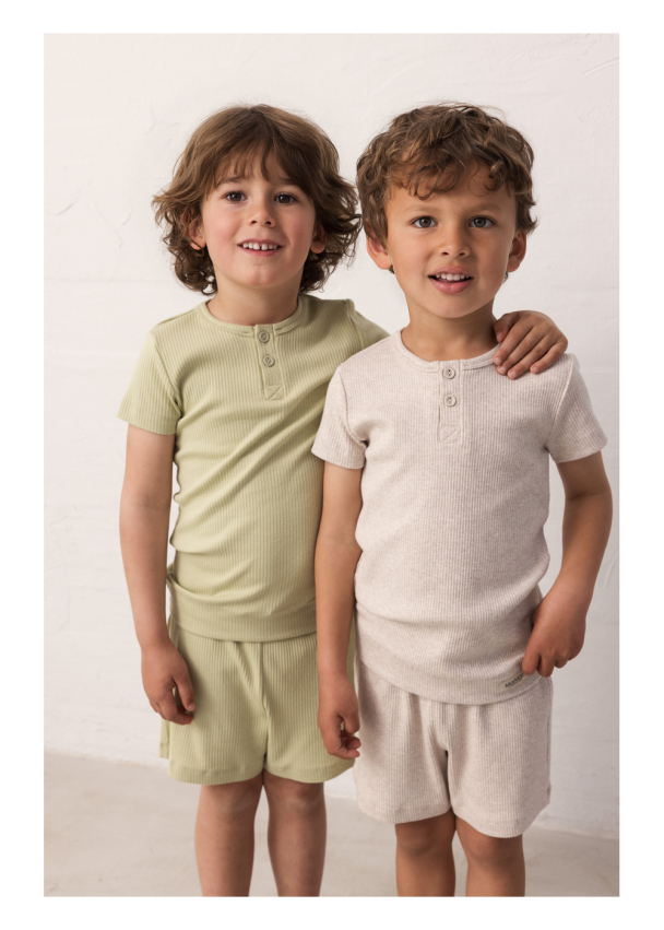 Shorts Modal - Light Beige Melange - Image 3