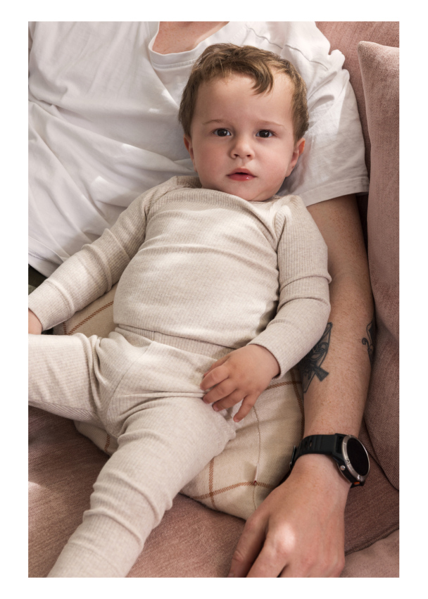 Leggings Modal - Light Beige Melange - Image 4